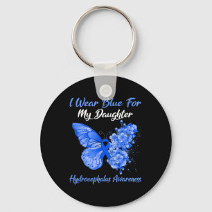 I Wear Blue For My Daughter Hydrocephalus Warrior  Key Ring
