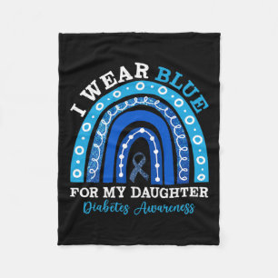 I Wear Blue For My Daughter T1d Type 1 Diabetes Aw Fleece Blanket