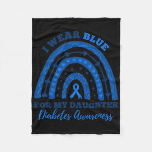 I Wear Blue For My Daughter T1d Type 1 Diabetes Aw Fleece Blanket