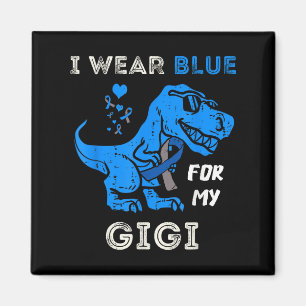 I Wear Blue For My Gigi T Rex Dino Diabetes Awaren Magnet