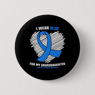 I Wear Blue For My Granddaughter Angelman Syndrome 6 Cm Round Badge