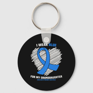 I Wear Blue For My Granddaughter Angelman Syndrome Key Ring