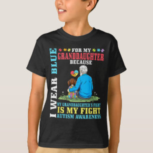 I Wear Blue For My Granddaughter Autism Awareness T-Shirt