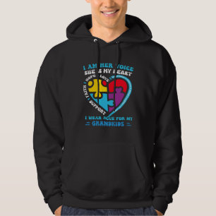 I Wear Blue For My Grandkids Autism Awareness Gran Hoodie