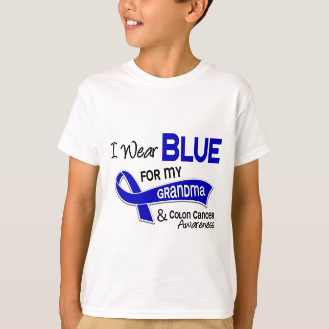I Wear Blue For My Grandma 42 Colon Cancer T-Shirt (Front)