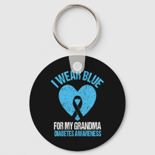 I Wear Blue For My Grandma Diabetes Awareness Gran Key Ring