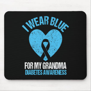 I Wear Blue For My Grandma Diabetes Awareness Gran Mouse Mat