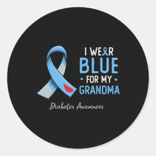 I Wear Blue For My Grandma Diabetes Awareness Mont Classic Round Sticker