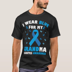 I Wear Blue For My Grandma Diabetes Awareness T1D T-Shirt