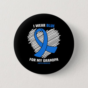 I Wear Blue For My Grandpa Alopecia Awareness 1 6 Cm Round Badge