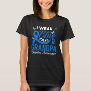 I Wear Blue For My Grandpa Blue Ribbon Diabetes Aw T-Shirt