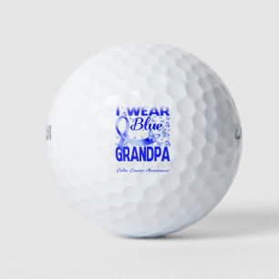 I Wear Blue For My Grandpa Colon Cancer Awareness Golf Balls