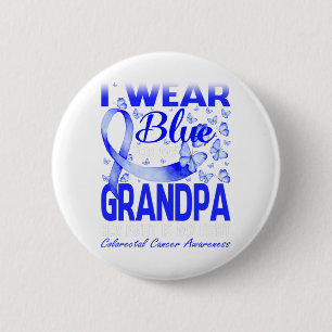 I Wear Blue For My Grandpa Colourectal Cancer 6 Cm Round Badge