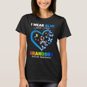 I Wear Blue For My Grandson Autism Awareness Butte T-Shirt