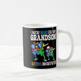 I Wear Blue For My Grandson Autism Awareness Dabbi Coffee Mug