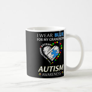 I Wear Blue For My Grandson Autism Awareness Famil Coffee Mug