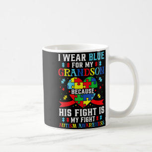 I Wear Blue For My Grandson Autism Awareness Grand Coffee Mug