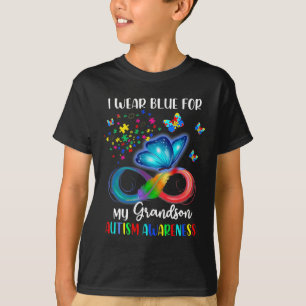 I Wear Blue For My Grandson Autism Awareness Grand T-Shirt
