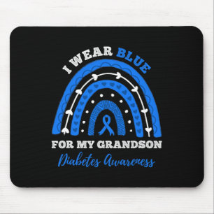 I Wear Blue For My Grandson T1d Type 1 Diabetes Aw Mouse Mat