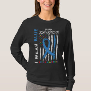 I Wear Blue For My Great Grandson Autism Awareness T-Shirt