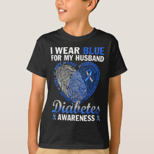 I Wear Blue For My Husband Diabetes Awareness Fami T-Shirt