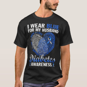 I Wear Blue For My Husband Diabetes Awareness Fami T-Shirt