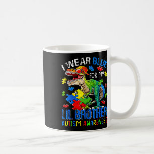 I Wear Blue For My Lil Brother Autism Awareness Di Coffee Mug