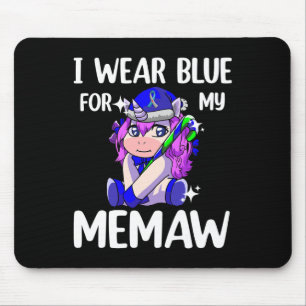 I Wear Blue for My Memaw Diabetes Awareness Suppor Mouse Mat
