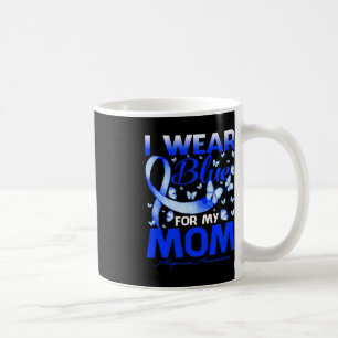 I Wear Blue For My Mom Alopecia Awareness Butterfl Coffee Mug