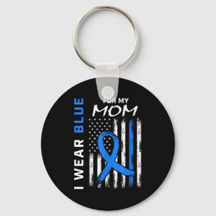 I Wear Blue For My Mom Diabetes Awareness Shirt T2 Key Ring