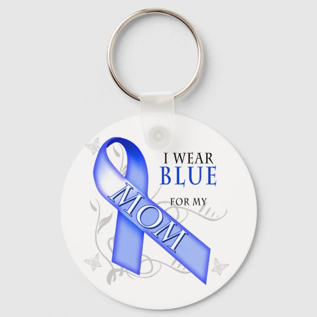 I Wear Blue for my Mom Key Ring (Front)