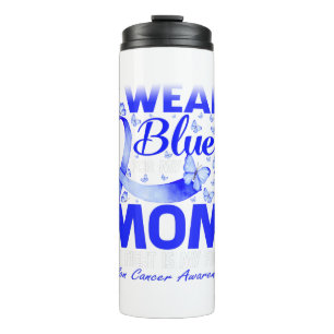 I Wear Blue For My Mum Colon Cancer Awareness Thermal Tumbler