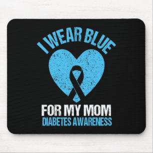 I Wear Blue For My Mum Diabetes Awareness Kids Tod Mouse Mat