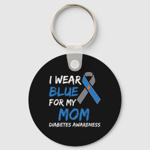 I Wear Blue For My Mum Diabetes Awareness Ribbon 2 Key Ring