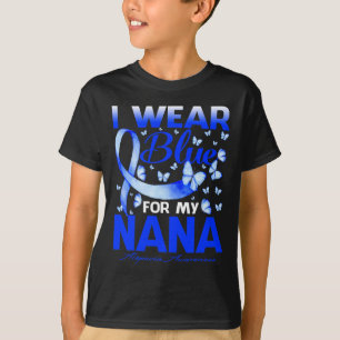 I Wear Blue For My Nana Alopecia Awareness Butterf T-Shirt
