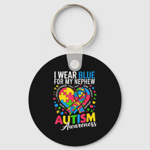 I Wear Blue For My Nephew Autism Awareness Key Ring
