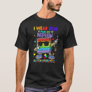 I Wear Blue For My Nephew Autism Awareness Pop It T-Shirt