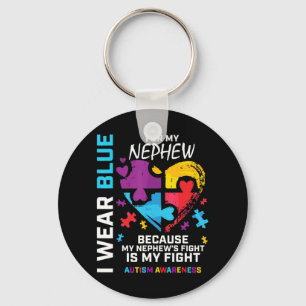 I wear blue for my nephew autism awareness product key ring