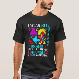 I Wear Blue For My Nephew Autism Awareness Puzzle T-Shirt