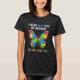 I Wear Blue For My Nephew Shirt, Uncle Aunt Autism T-Shirt