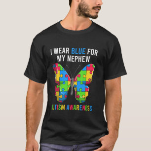 I Wear Blue For My Nephew Shirt, Uncle Aunt Autism T-Shirt