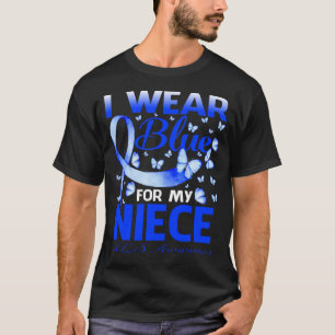 I Wear Blue For My NIECE ALS Awareness Butterfly T-Shirt