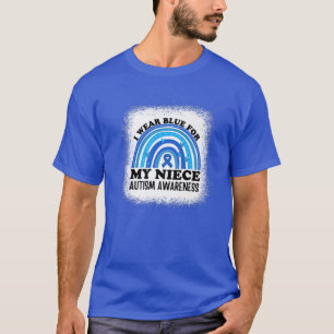 I Wear Blue For My Niece Autism Awareness Aunt Aun T-Shirt