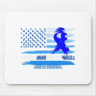 I Wear Blue For My Niece Diabetes Awareness Month  Mouse Mat