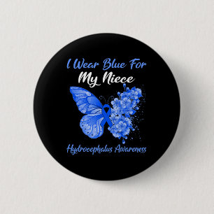 I Wear Blue For My Niece Hydrocephalus Warrior 6 Cm Round Badge