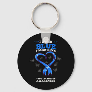 I Wear Blue For My Niece T1D Type 1 Diabetes Aware Key Ring