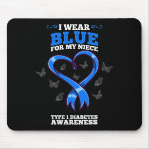 I Wear Blue For My Niece T1D Type 1 Diabetes Aware Mouse Mat