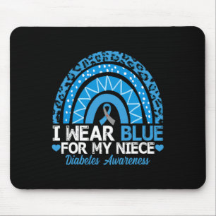 I Wear Blue For My Niece Type 1 Diabetes Awareness Mouse Mat