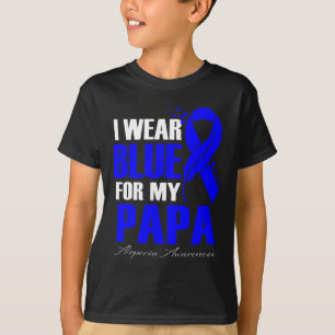 I Wear Blue For My Papa Alopecia Feather  T-Shirt