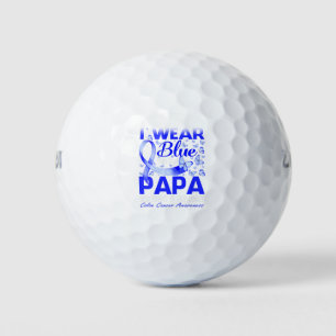 I Wear Blue For My Papa Colon Cancer Awareness Golf Balls